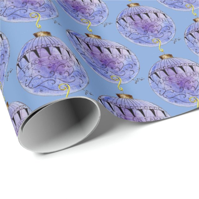 Gift Wrap - Blue Tree Ornament (Roll Corner)