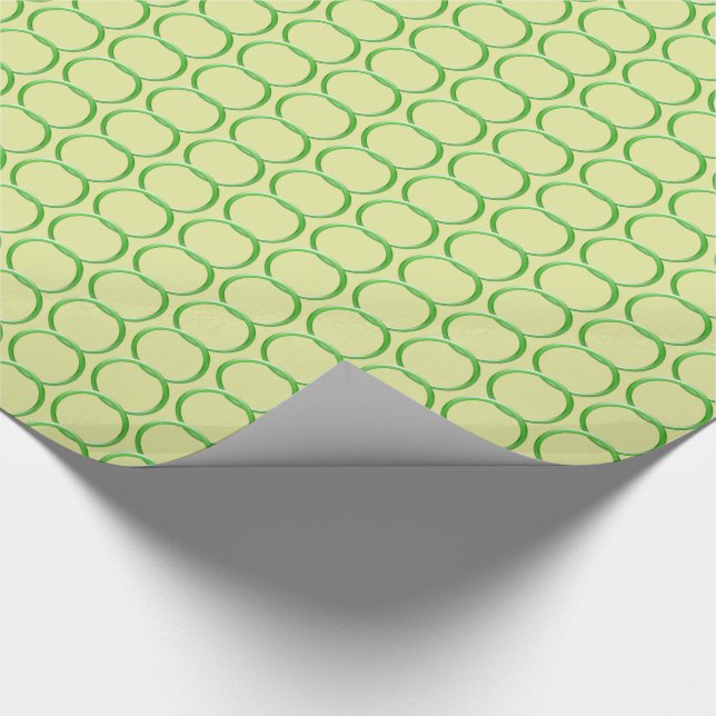 Gift Wrap - Chain Links - Green on Yellow (Corner)