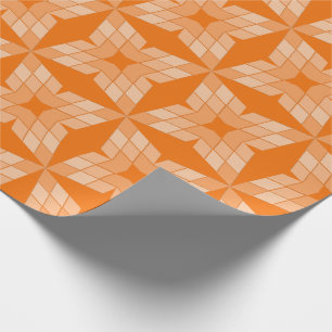 Gift Wrap - Diamond Petals on Orange