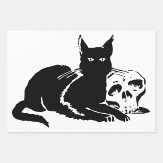 GIFT WRAP FLAT SHEET SET HALLOWEEN BLACK AND WHITE
