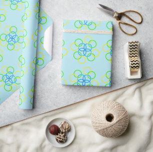 Gift Wrap - Intersecting Rings (Blue)
