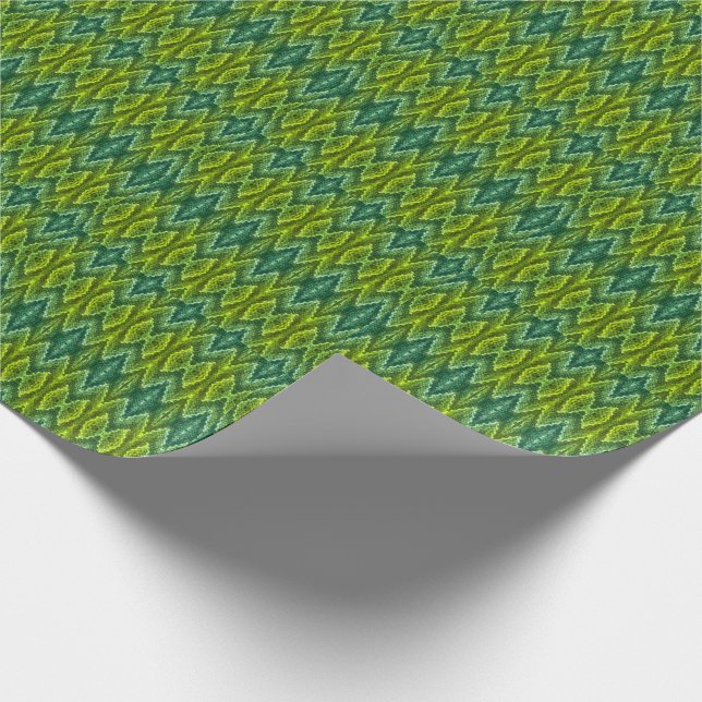 Gift Wrap - Kaleidoscopic Pattern in Greens (Corner)