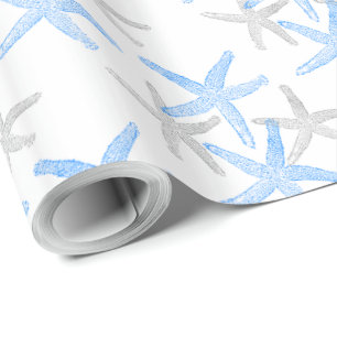 gift wrap Nautical starfish beach blue
