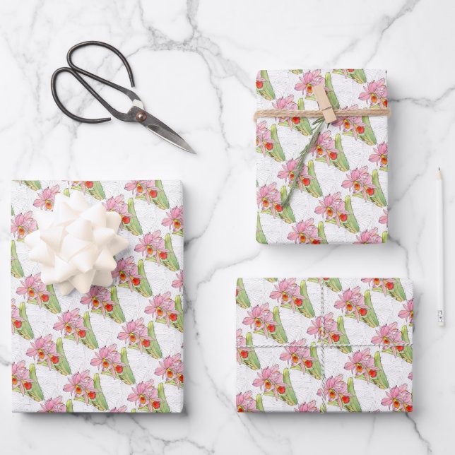 Gift Wrap Paper Sheets - Pink Orchid (Front)