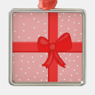 gift wrap ribbon metal ornament
