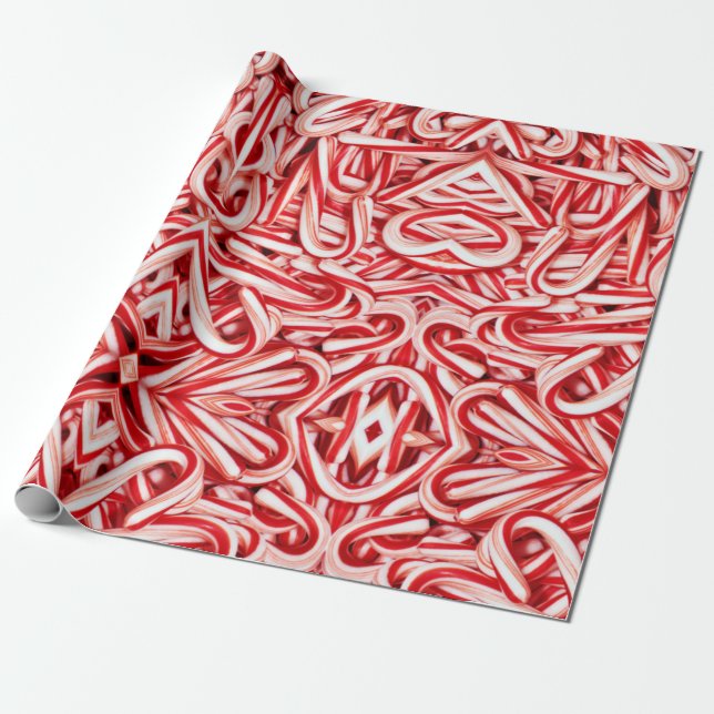 Gift Wrap Roll Candy Canes (Unrolled)