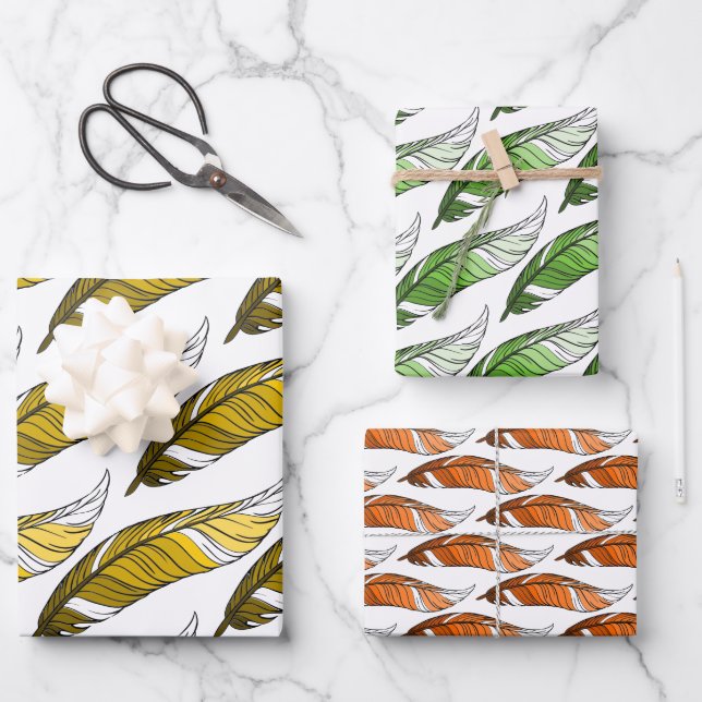 Gift Wrap Set - Feathers (Front)