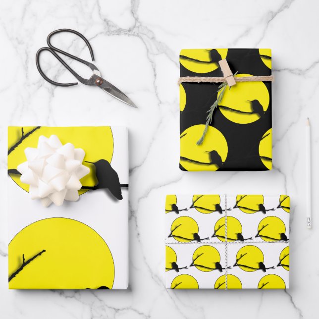 Gift Wrap Set - Hummingbird Silhouette (Front)