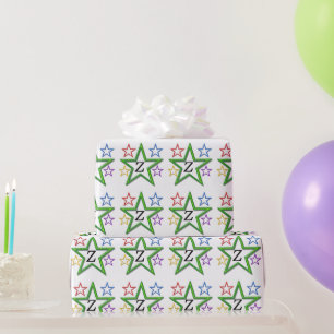 Gift Wrap - Stars with Initial