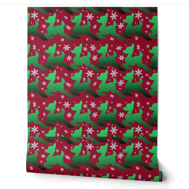 Gift Wrap'd Green Snowflake Wallpaper (Unrolling)