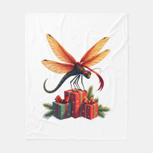 Gift-Wrapped Dragonfly Fleece Blanket