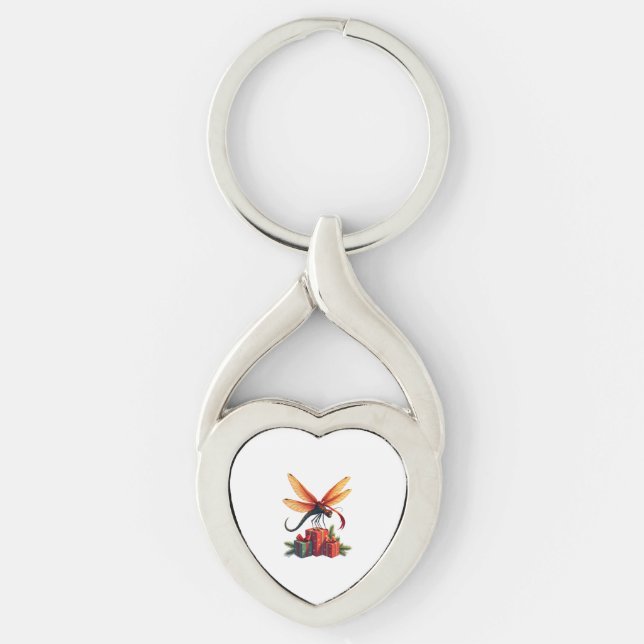 Gift-Wrapped Dragonfly Key Ring (Front)