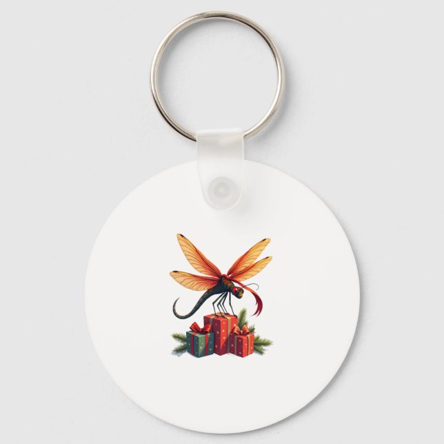 Gift-Wrapped Dragonfly Key Ring (Front)