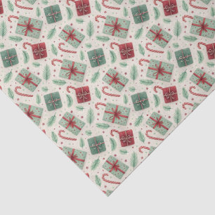 Gift Wrapped Presents and Candy Canes Tissue Paper