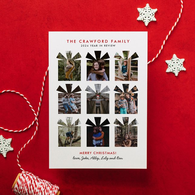 Gift Wrapped Year in Review Photo Holiday Card (Creator Uploaded)