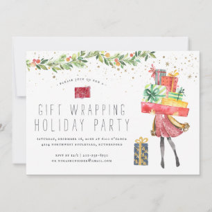 Gift Wrapping Holiday Party Invitation