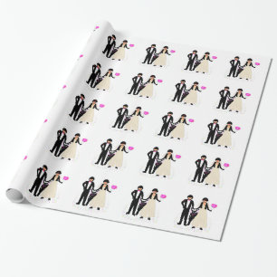 Gift wrapping paper Biker Wedding add Photo/text