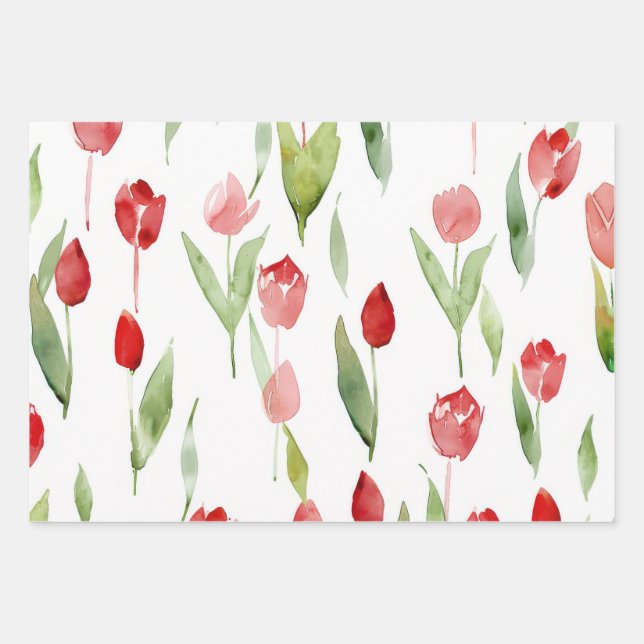 Gift Wrapping Paper with Lilies Design (Front)
