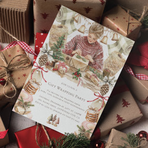 Gift Wrapping Party Christmas  Invitation