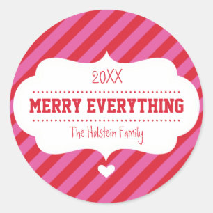 GIFT WRAPPING STICKER SEAL :: bow bright stripe