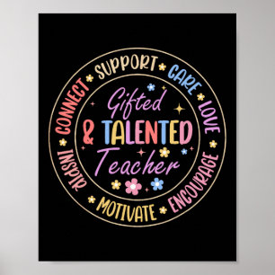 Gifted And Talented Teacher Back To School Retro G Poster