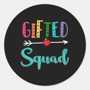 Gifted Squad Teacher Byck To School Classic Round Sticker