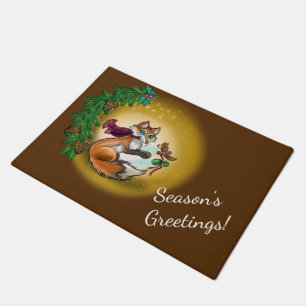 Gifting Fox Holiday Season's Greetings Doormat