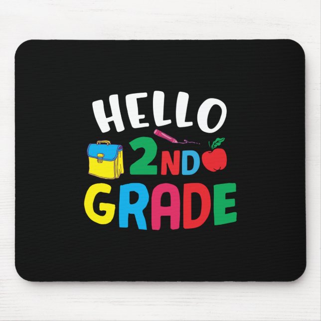 Gifts 2nd Teacher | Hello 2nd Grade Mouse Pad (Front)
