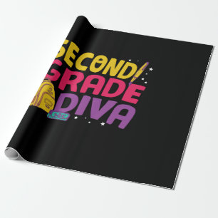Gifts 2nd Teacher   Second Grade Diva Wrapping Paper