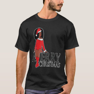 Gifts Afro Diva Black Girl Magic Afro Santa Merry T-Shirt