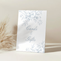 Gifts and Cards Floral Blue Toile Wedding 