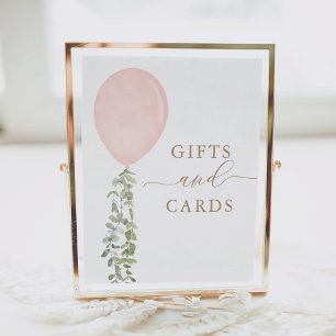 Gifts and Cards Pink Balloon Girl Baby Shower Post Poster