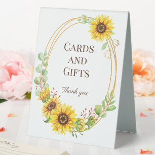 Gifts and cards sunflowers boho wedding 