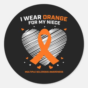 Gifts Apparel Clothing Niece Multiple Sclerosis Aw Classic Round Sticker