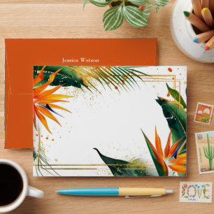 Gifts Birds of Paradise Bliss orange Envelope