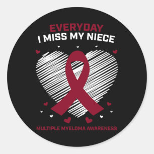 Gifts Blood Cancer Products Niece Multiple Myeloma Classic Round Sticker