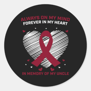 Gifts Blood Cancer Products Uncle Multiple Myeloma Classic Round Sticker