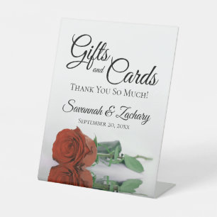 Gifts & Cards Rust Orange Rose Thank You Pedestal Sign