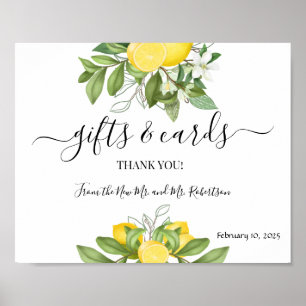 Gifts & Cards Wedding Greenery Lemony Sign