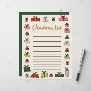 Gifts Clip Art Kids Christmas List Template