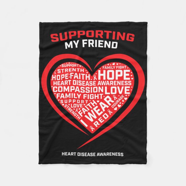 Gifts Clothes Products Red Friend Heart Disease Aw Fleece Blanket (Front)