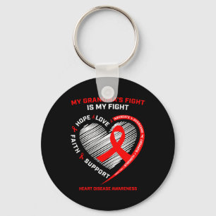 Gifts Clothing Support Grandma Red Heart Disease A Key Ring