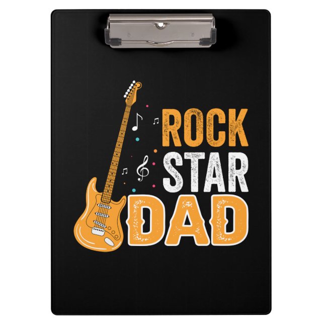 Gifts Dad | Rock Star Dad Clipboard (Front)