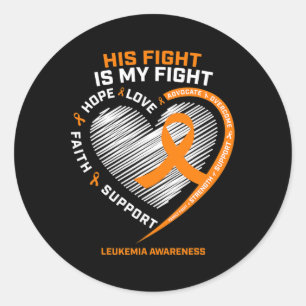 Gifts Fighter Leukaemia Awareness Husnd Men Leukem Classic Round Sticker