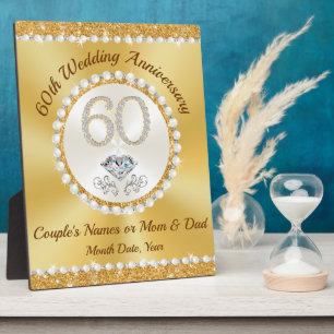 Gifts for 60th Anniversary Couple, Mum and Dad Plaque