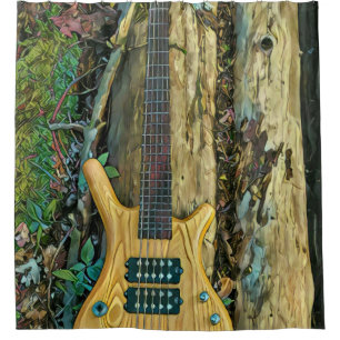 Gifts for a musician guitarist shower curtain