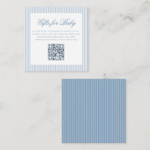 Gifts for Baby Boy Blue Online QR Code Registry Enclosure Card