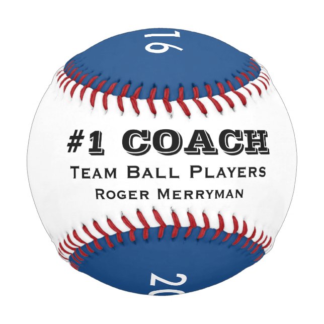 Gifts for Baseball Coaches - #1 Coach in Blue (Front)