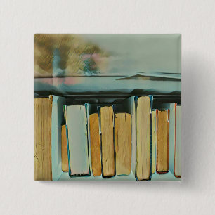 Gifts for book lovers 15 cm square badge