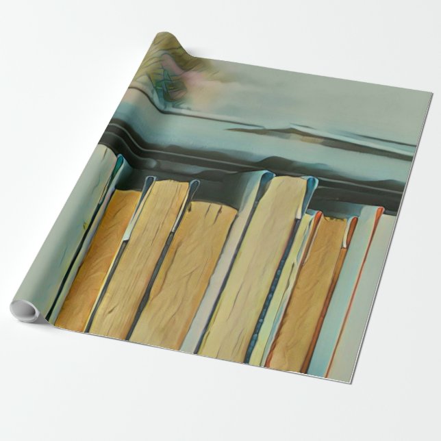 Gifts for book lovers wrapping paper (Unrolled)